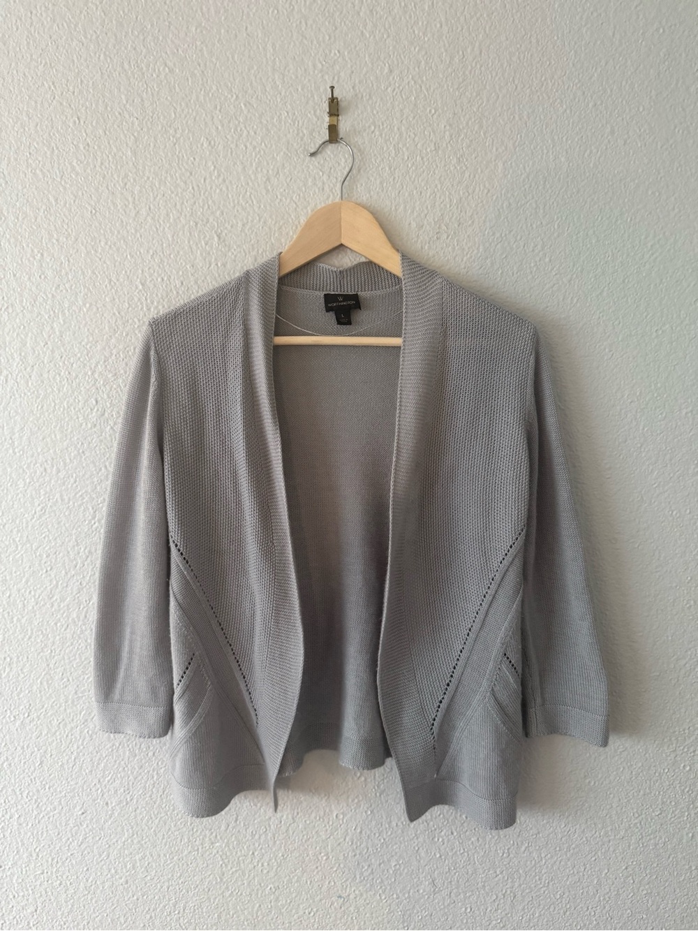 Gray Blue Open Cardigan Sweater Lightweight size Large
